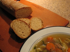 french bread and chicken soup